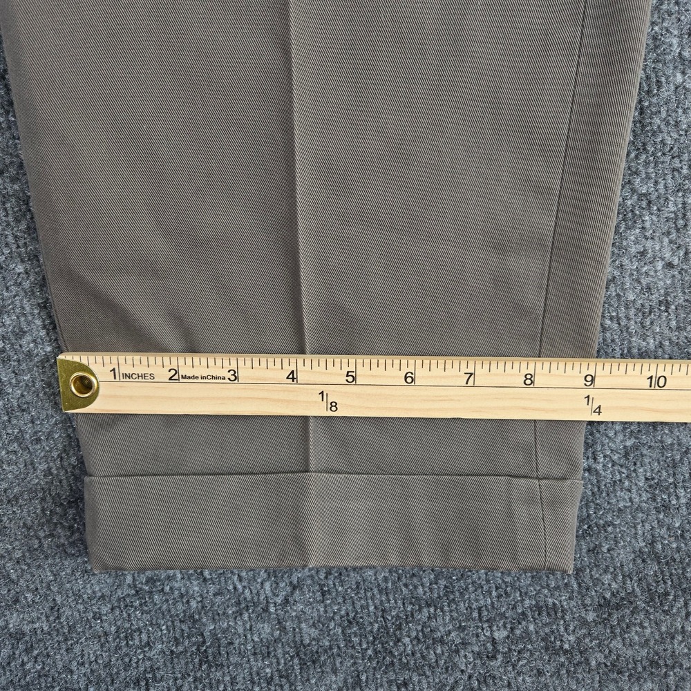 Brooks Brothers Pants Mens 35x33 Brown Tan Advantage Chino Elliot Pleated Cuffed - Picture 13 of 13